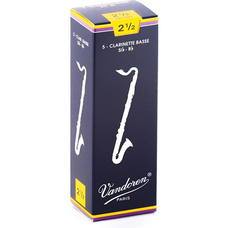 Vandoren CR1225 Bass Clarinet Reeds #2.5: 5-Pack