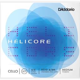 D'Addario H510-4/4M Helicore 4/4 Cello String Set, Medium Tension