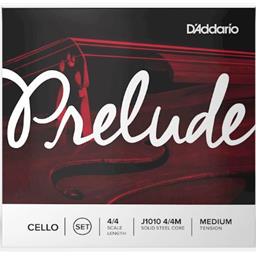 D'Addario J1010-4/4M Prelude 4/4 Cello String Set, Medium Tension