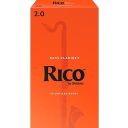 Rico RIBC2 Bass Clarinet Reeds, #2, 25-pack