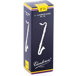 Vandoren CR1225 Bass Clarinet Reeds #2.5: 5-Pack