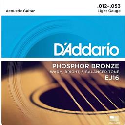 D'Addario EJ16 Light Acoustic Guitar Set .012-.053