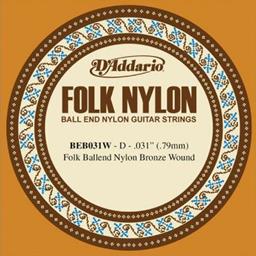 D'Addario BEB031W Folk Guitar Ball End; "D" Bronze .031"