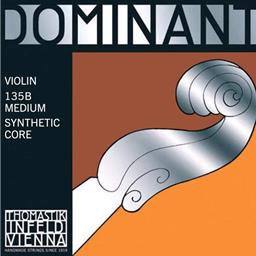 Dr Thomastik DOM135B-4/4 Dominant 4/4 Violin String Set: Blank Chromesteel, Ball-End E