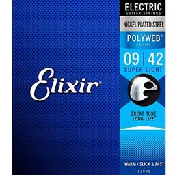 Elixir 12000 Nickel Plated Steel POLYWEB Electric Guitar Strings - Super Light