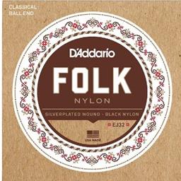 D'Addario EJ32 Folk Guitar Nylon String Set Ball End