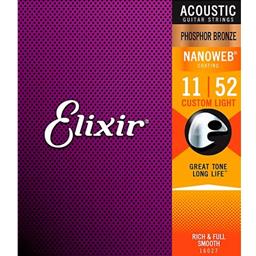 Elixir 16027 Phosphor Bronze NANOWEB Acoustic Strings -  Custom Light