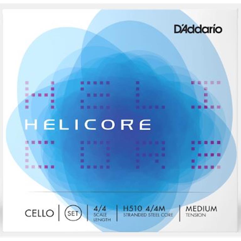 D'Addario H510-4/4M Helicore 4/4 Cello String Set, Medium Tension