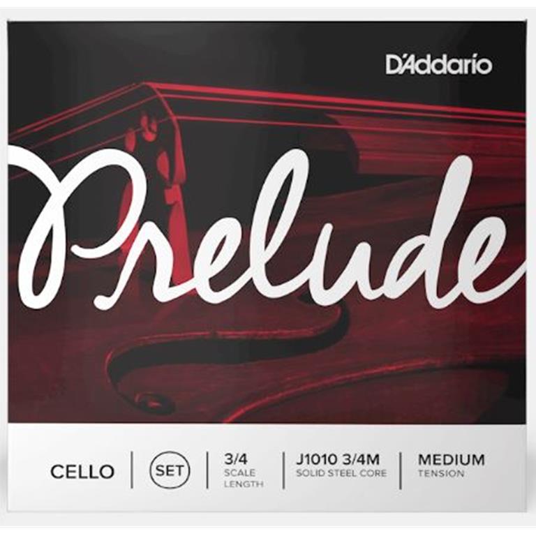 D'Addario J1010-3/4M Prelude 3/4 Cello String Set, Medium Tension