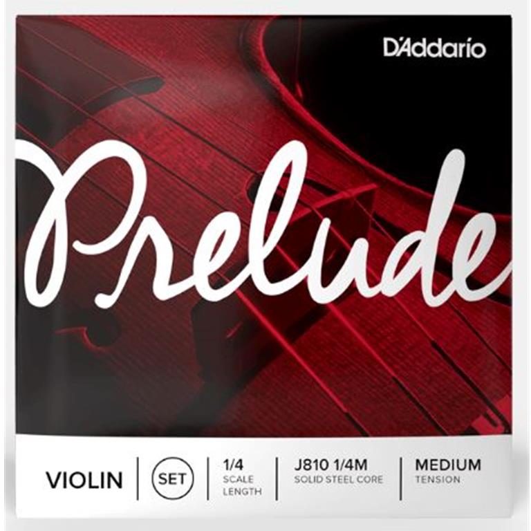 D'Addario J810-1/4M Prelude 1/4 Violin String Set, Medium Tension
