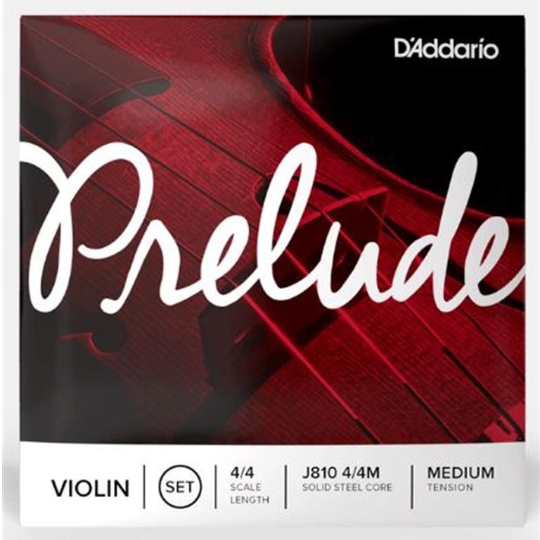 D'Addario J810-4/4M Prelude 4/4 Violin String Set, Medium Tension