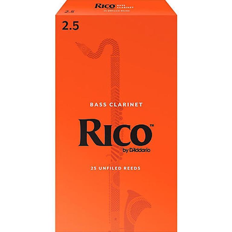 Rico REA2525 Bass Clarinet Reeds, #2.5, 25-pack