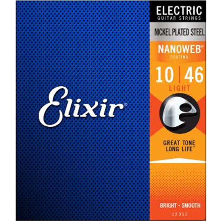 Elixir 12052 Nickel Plated Steel NANOWEB Electric Guitar Strings - Light