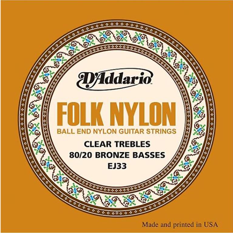 D'Addario EJ33 Nylon Folk Guitar Strings w/Ball End