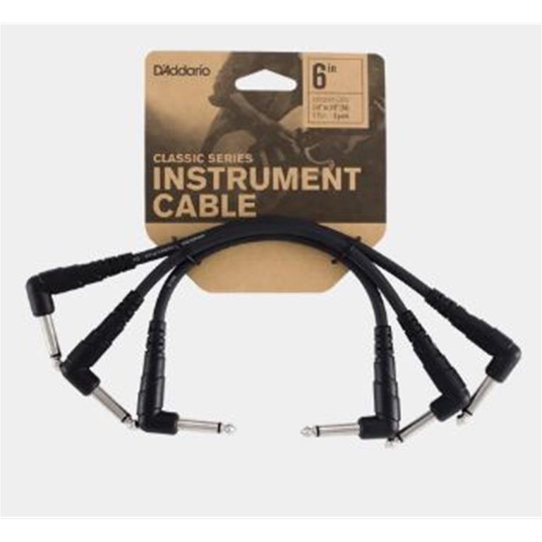 Planet Waves PW-CGTP-305 6" Classic Patch Cable, 3-pack, Right Angle