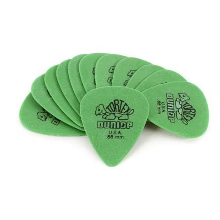 Dunlop 418P088 Tortex Standard Guitar Picks - .88mm (Green) - 12 Pack
