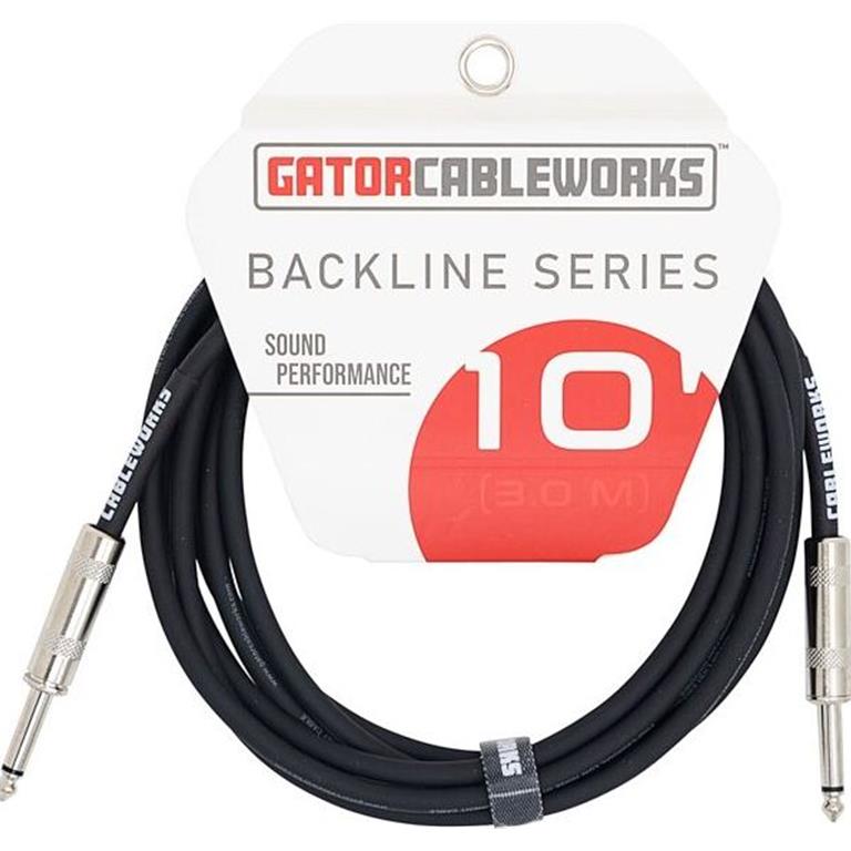 Gator GCWB-INS-10 Backline Series 10ft Straightt to Straight Instrument Cable