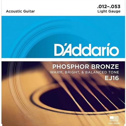 D'Addario EJ16 Light Acoustic Guitar Set .012-.053