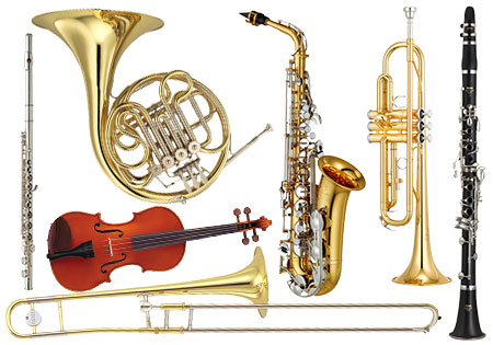 a group of musical instruments